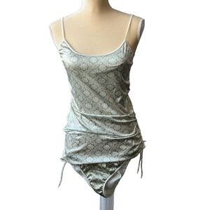 Tankini Swim Set, Bathing Suit, Tank and Bottom, Metallic 2 Piece Size Medium